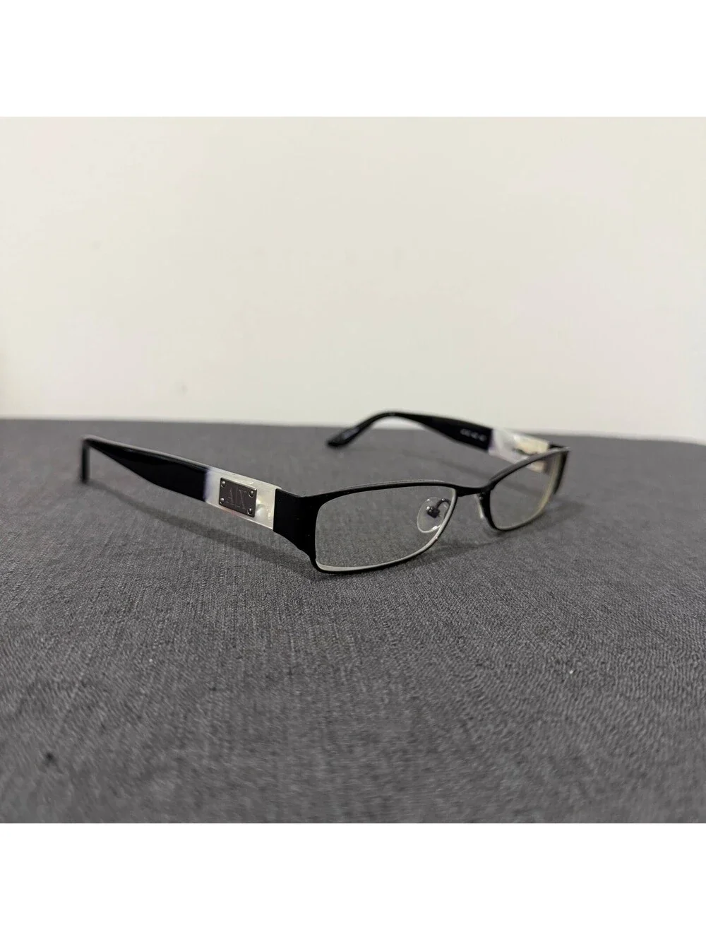 Armani Exchange AX 221 65Z Eyeglasses Frames Black Silver 52-16-135 w/ Case